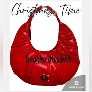 🎄Perfect Christmas gift Red BADGLEY MISCHKA Shoulder bag-NWT🎄